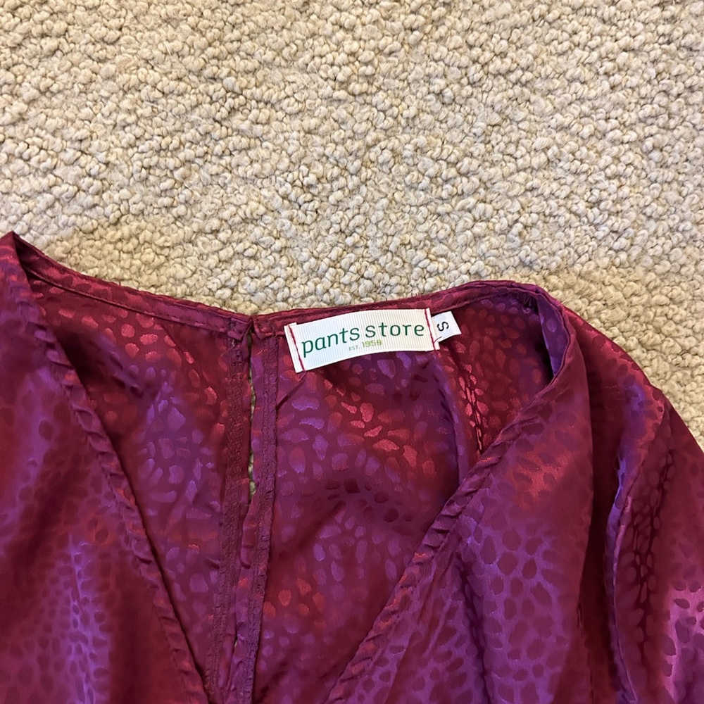 Pants Store Purple/Maroon Patterned Long Sleeve W… - image 3